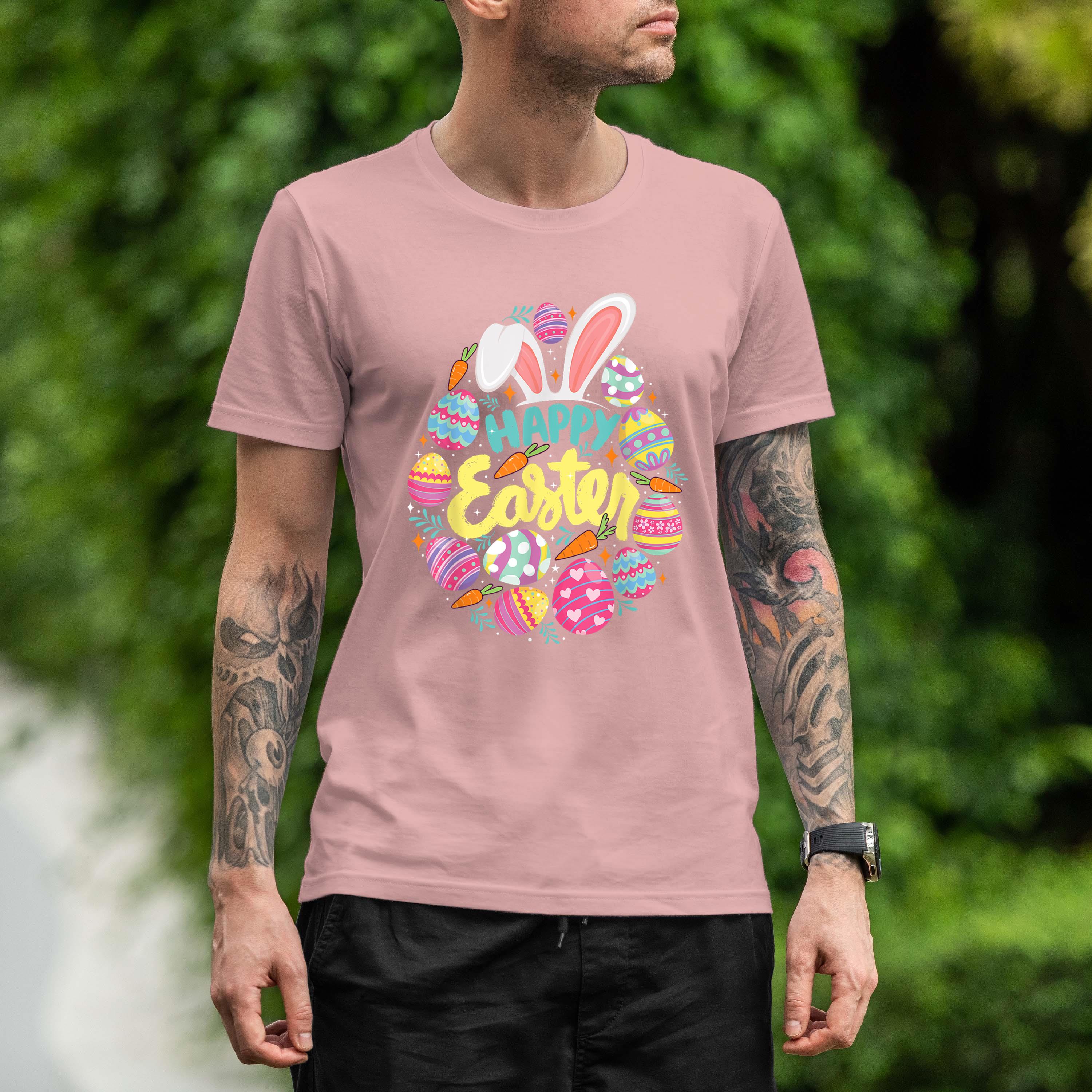 Happy Easter Colorful Eggs Egg Hunting Jesus Christ Shirt 